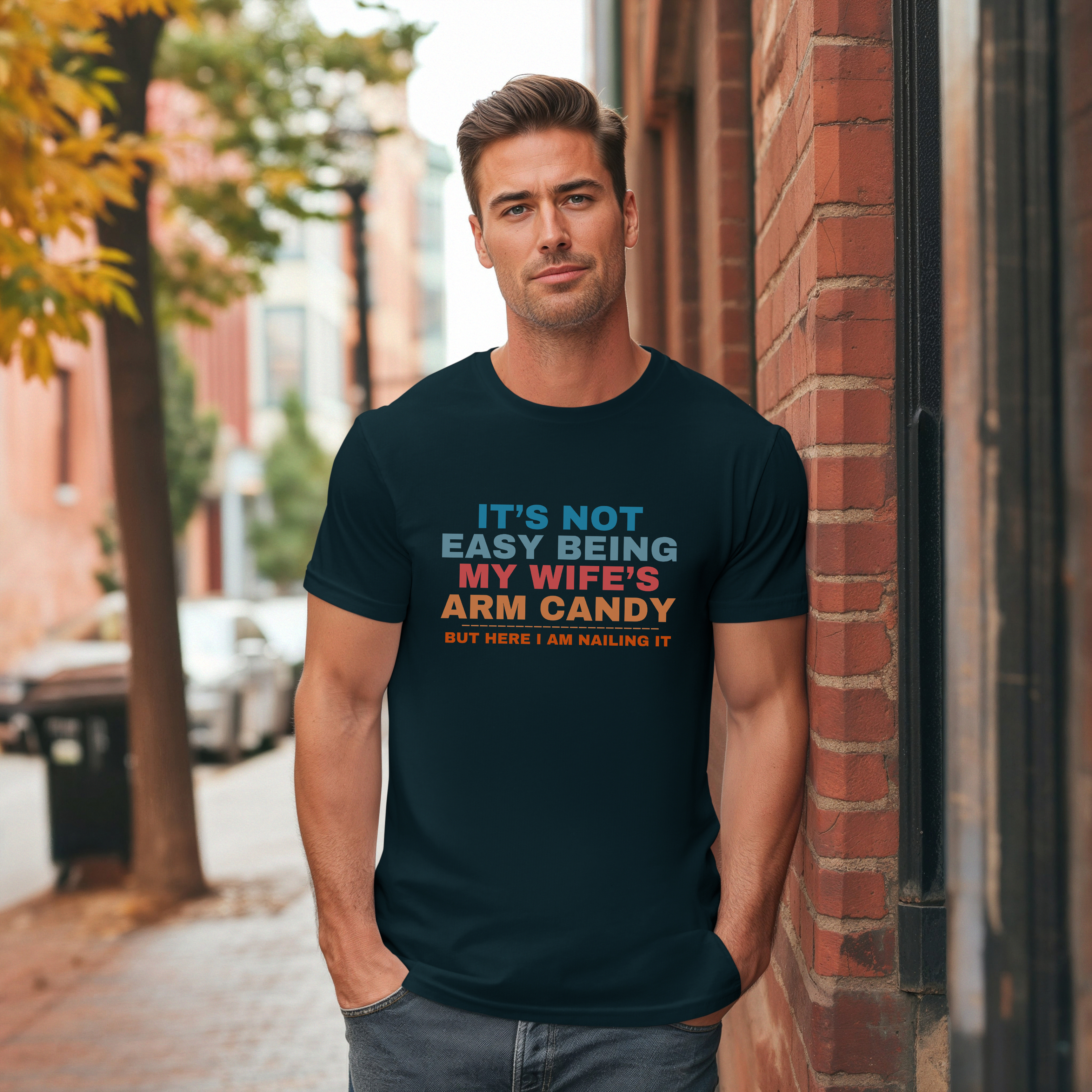 Husband Arm Candy Tee - Humorous Spouse Shirt